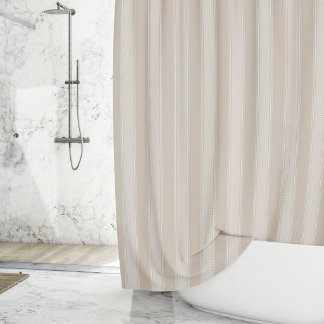 Tribal Stripe Warm Neutral Taupe Greige Farmhouse Shower Curtain
