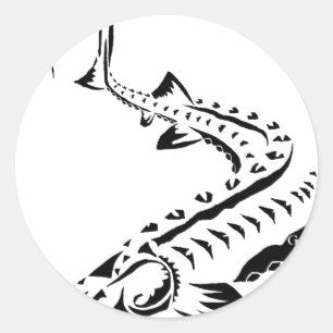 Tribal Sturgeon - Shovelnose Classic Round Sticker