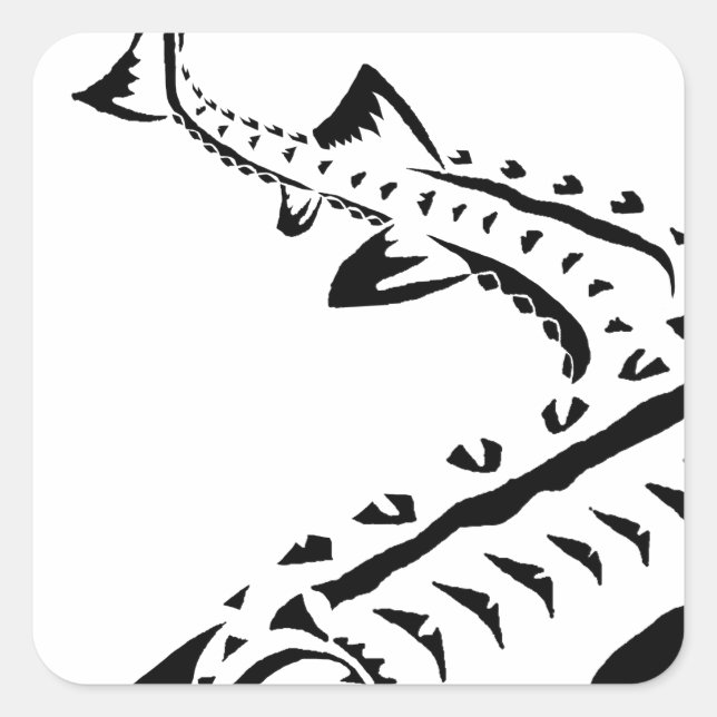 Tribal Sturgeon - Shovelnose Square Sticker (Front)