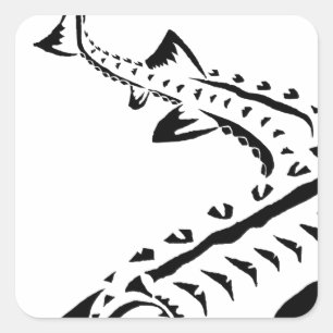 Tribal Sturgeon - Shovelnose Square Sticker