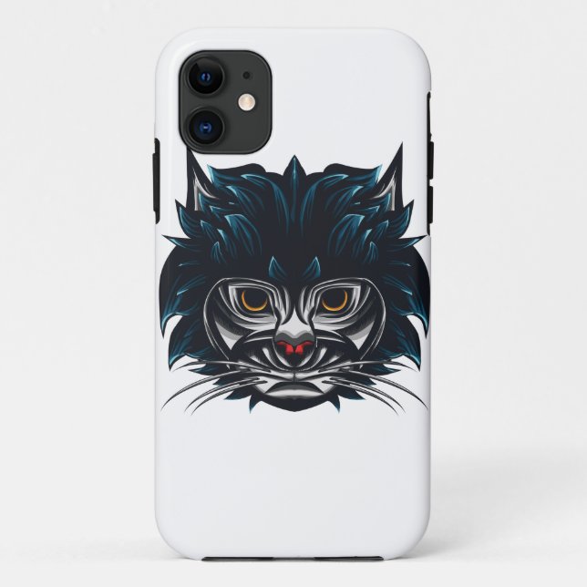 Tribal Style Angry Cat Case-Mate iPhone Case (Back)