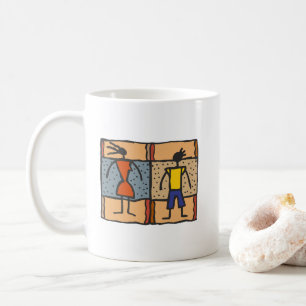 Tribal Style Colourful African Woman and Man Ethno Coffee Mug