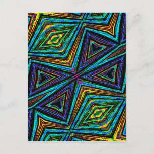 Tribal Style Colourful Geometric Pattern Postcard