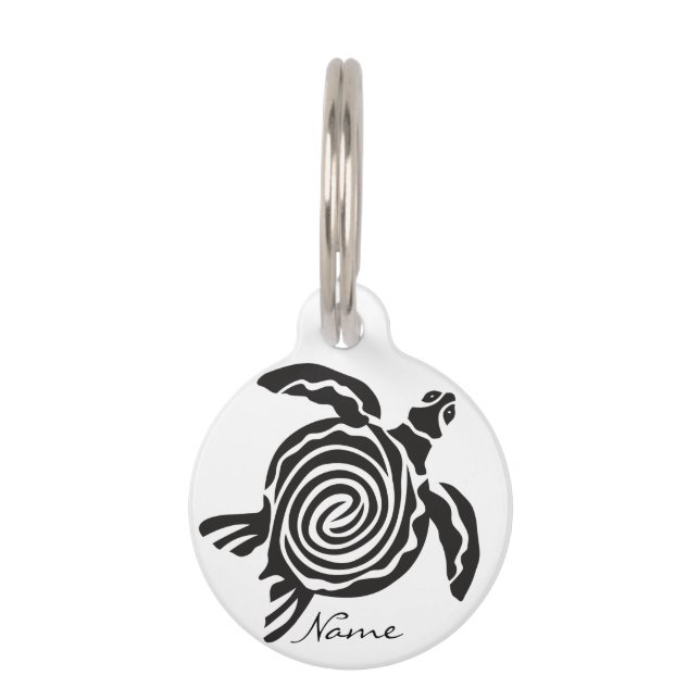 Tribal Style Turtle Thunder_Cove Pet Tag (Front)