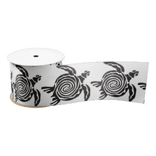 Tribal Style Turtle Thunder_Cove Satin Ribbon