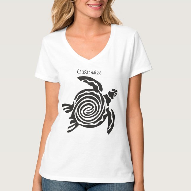 Tribal Style Turtle Thunder_Cove T-Shirt (Front)