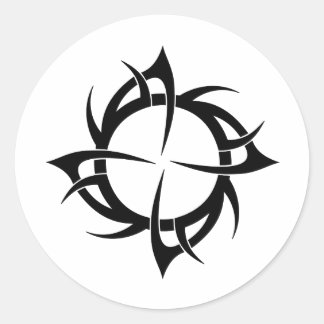 tribal sun classic round sticker