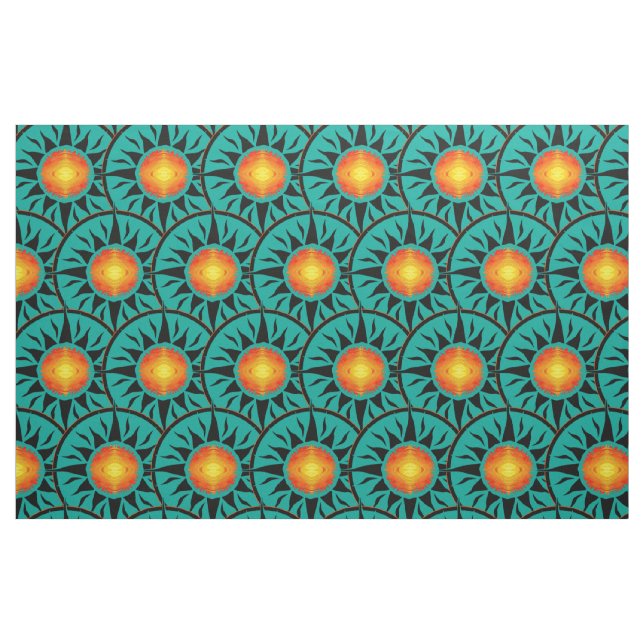 Tribal Sun Repeating Overlap Fabric (Fat Quarter)