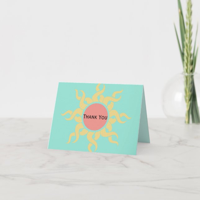 Tribal Sun Southwestern Wedding Thank You Card (Front)