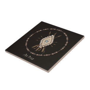 Tribal Symbols Friendship Motif Art Tile