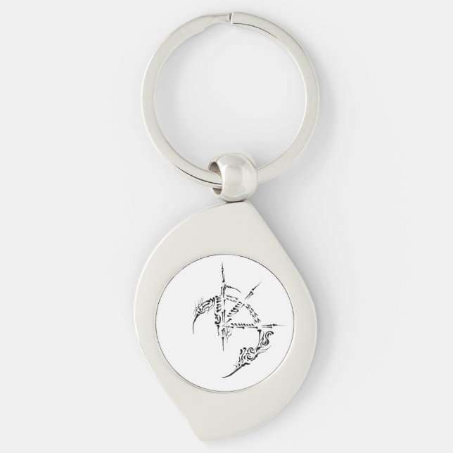 Tribal Tattoo Art Keychain – Cool Edgy Accessory (Front)