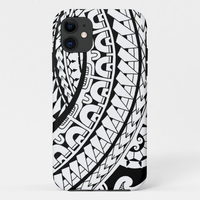 Tribal tattoo design in Marquesan patterns Case-Mate iPhone Case (Back)