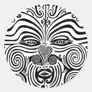 Tribal Tattoo Design - New Zealand Maori Classic Round Sticker