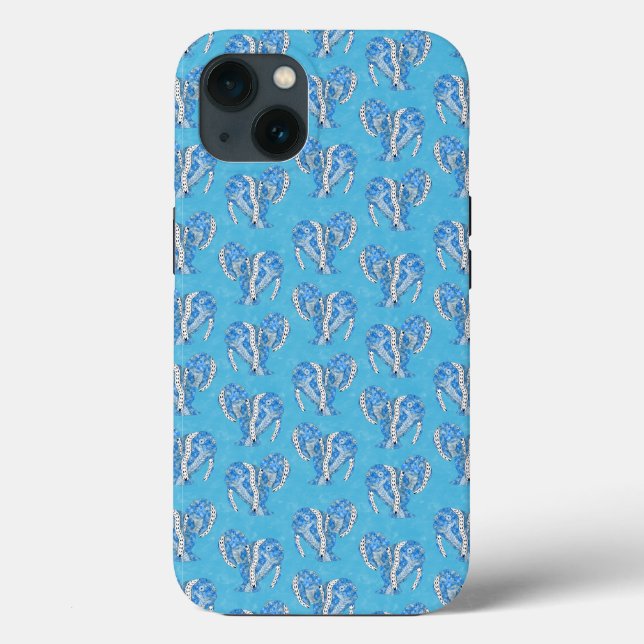 Tribal Tattoo Manatees Ocean Blue Case-Mate iPhone Case (Back)