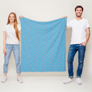 Tribal Tattoo Manatees Ocean Blue Fleece Blanket