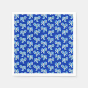 Tribal Tattoo Manatees Ocean Blue Napkin