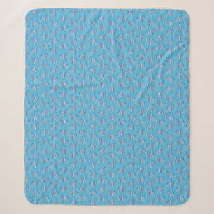 Tribal Tattoo Manatees Ocean Blue Sherpa Blanket