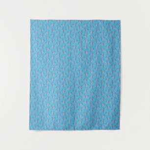 Tribal Tattoo Manatees Ocean Blue Tapestry