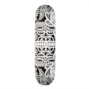 Tribal tattoo skateboard deck in Marquesas style