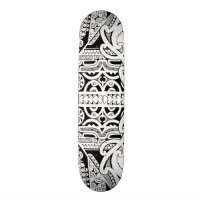 Tribal tattoo skateboard deck in Marquesas style