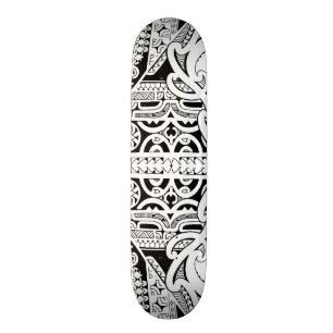 Tribal tattoo skateboard deck in Marquesas style