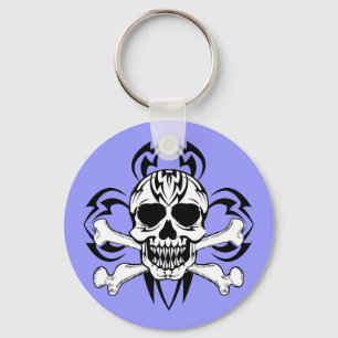 Tribal Tattoo Skull Key Ring