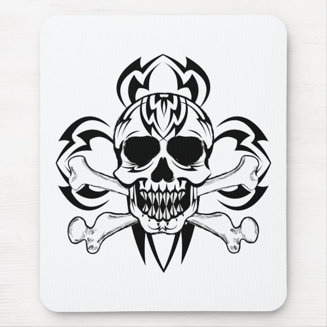 Tribal Tattoo Skull Mouse Mat (Front)