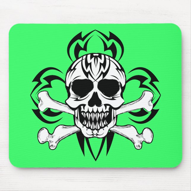 Tribal Tattoo Skull Mouse Mat (Front)