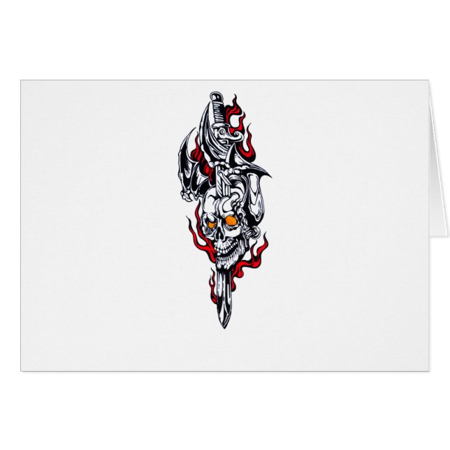 Tribal tattoo with skull (Front Horizontal)