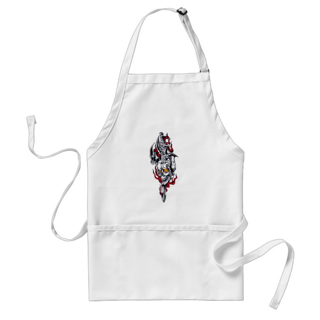 Tribal tattoo with skull standard apron (Front)