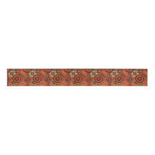Tribal Teal "Intricate Echoes" Artful Grosgrain Ri Ribbon