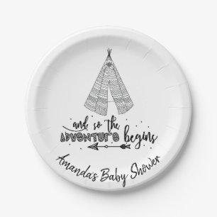 Tribal Teepee Adventure Baby Shower 7" Plate