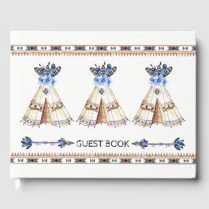 Tribal Teepee Baby Shower Guest Book