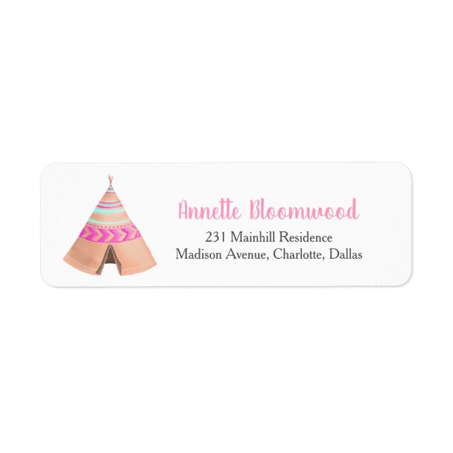 Tribal Teepee Pink Baby Shower (Front)