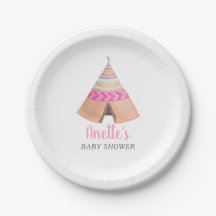 Tribal Teepee Pink Baby Shower