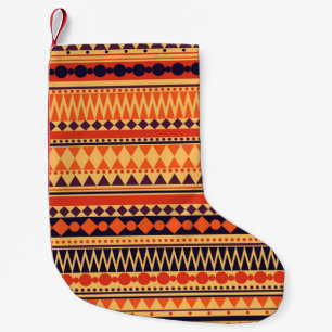 Tribal texture: vintage stripes pattern. small christmas stocking
