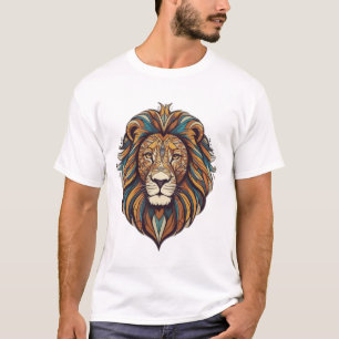 Tribal Threads: Roar with Geometric Majesty T-Shirt