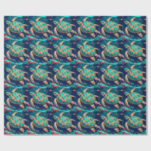 Tribal Tide Turtle  Wrapping Paper