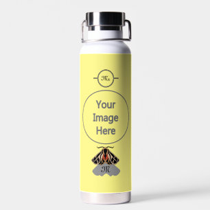 Tribal Tiger Moth Monogram Water Bottle