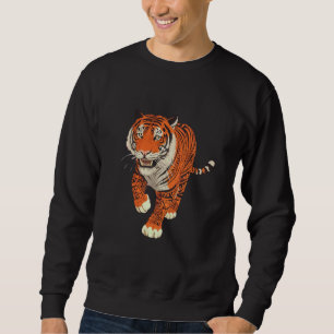 Tribal Tiger on the Prowl Fearless Jungle Predator Sweatshirt