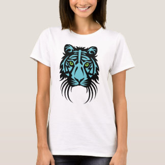 Tribal Tiger Tattoo Black Blue T-Shirt