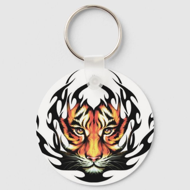 tribal Tiger Tattoo Key Ring (Front)