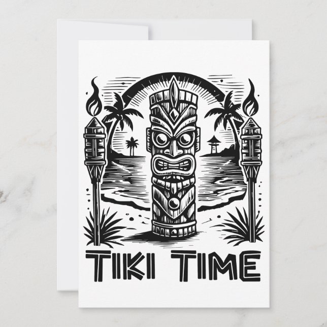 Tribal Tiki – Hawaiian Island Spirit Holiday Card (Front)
