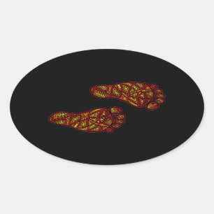 Tribal Toes Oval Sticker