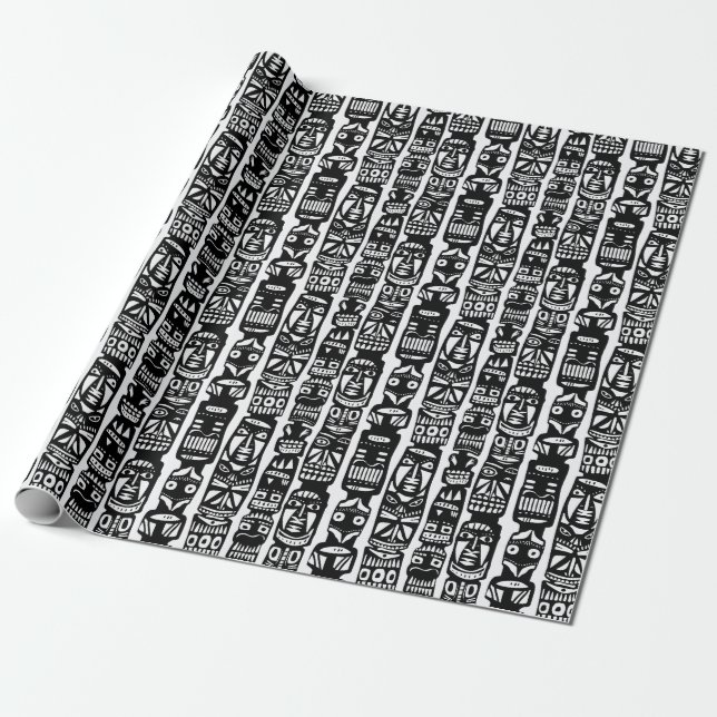Tribal Totem Wrapping Paper (Unrolled)