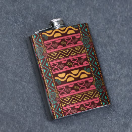 Tribal Traditional Pattern Hip Flask