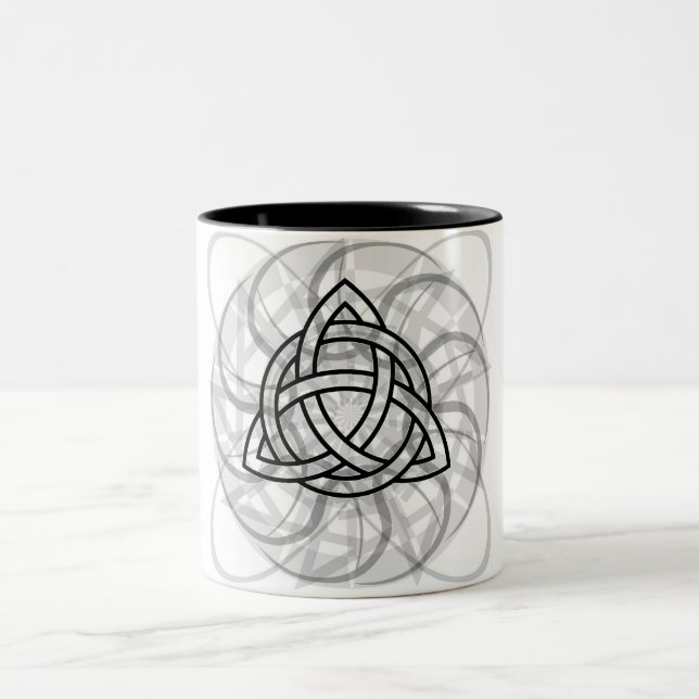 Tribal Triquetra Tattoo Two-Tone Coffee Mug (Center)
