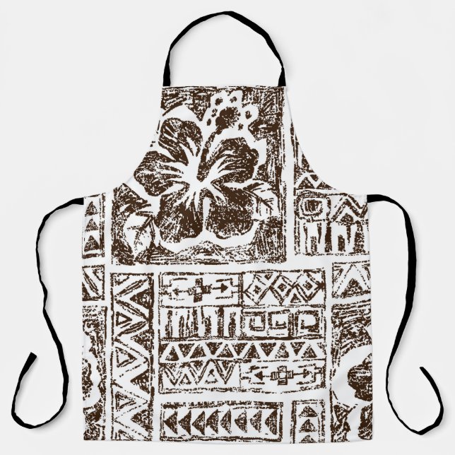 Tribal tropical art pattern of indigenous Hawaiian Apron (Front)