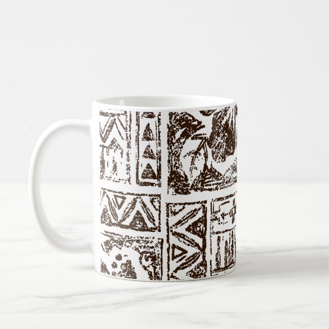 Tribal tropical art pattern of indigenous Hawaiian Coffee Mug (Left)