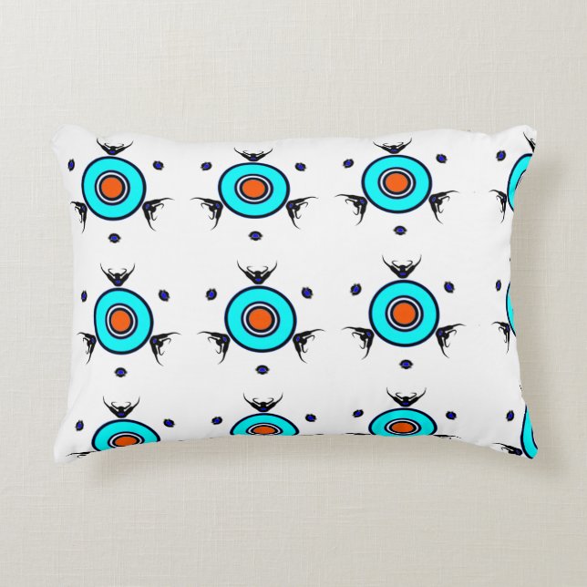 Tribal Turquoise Pattern Decorative Cushion (Front)